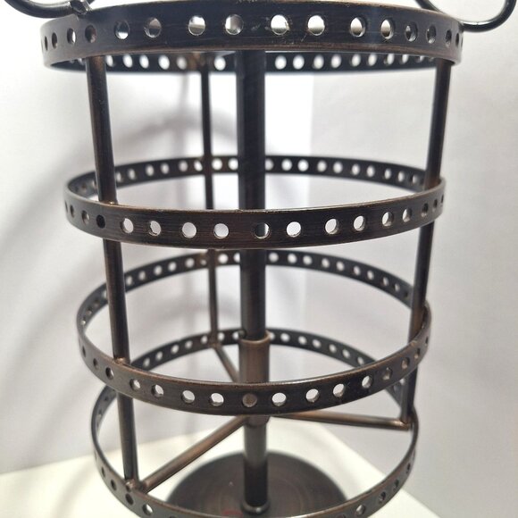 Bronze Bird Earring Holder Rotating Display 14" x 7" Raven Antique Look - Picture 4 of 15